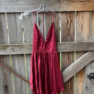 NBD Burgundy Backless Dress